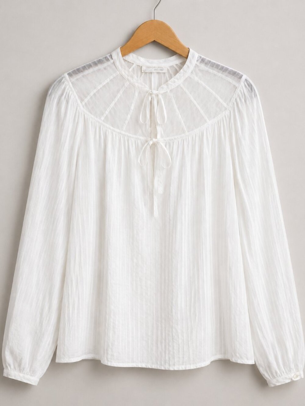 Old Navy M Cotton White Cream Sheer Romantic Cottagecore Blouse